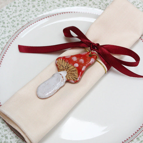 Red Mushroom Ceramic Hanging Decoration